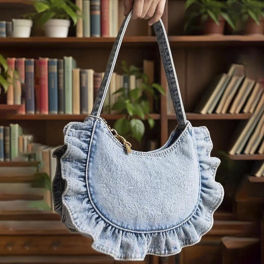 裁缝学苑AQ533韩系牛仔花边褶皱包纸样女装单肩腋下包通勤手提样板 商品图4