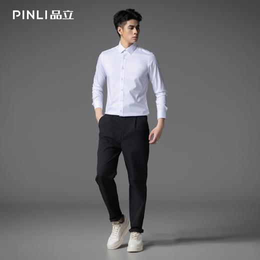 PINLI品立2025秋季新品男士弹力商务衬衣竹纤维打底长袖休闲衬衫GD253113036 商品图3