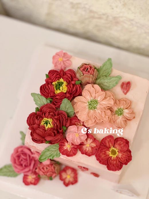 韩式裱花 #红红火火 #让人看到就感到喜庆 #富贵华丽 忌廉蛋糕（默认自提，收费配送请联系客服） 商品图2