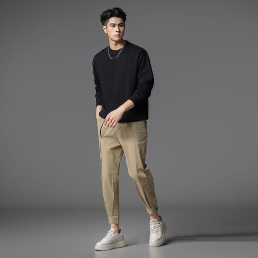 PINLI品立2025秋季新品水洗棉哈伦九分裤男士潮牌百搭小脚休闲裤B253117090 商品图4