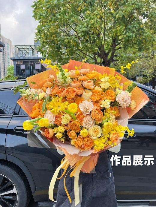 国产多头玫瑰花橙汁阳台10支 商品图3