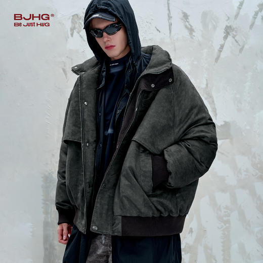 BJHG不计后果廓形工装棉服男款秋冬潮牌复古做旧痞帅防寒棉衣外套 商品图3