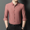 高档轻奢男装长袖衬衫 春季新款翻领条纹锦氨衬衣中年商务休闲上衣 商品缩略图1