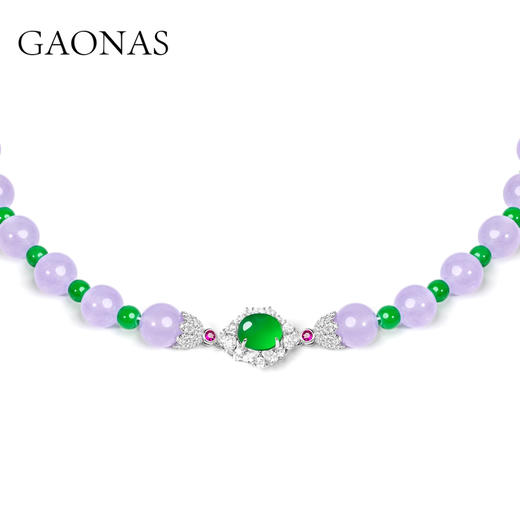 GAONAS  凤钗紫 贵气中式12mm紫珠项链11620XG 商品图2