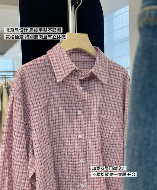 韩国订单专柜格子衬衫衬衣08182 商品图9