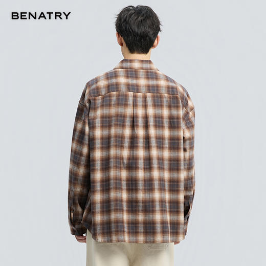 贝纳川2025秋季新品格子磨毛衬衣外套ECF311001 商品图3