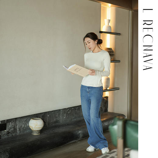 L RECNAVA 圆领高弹运动休闲长袖上衣 插肩袖打底衫 商品图2