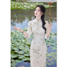 GX新中式素雅丝绒旗袍2025秋新款气质少女小个子修身国风大小姐旗袍