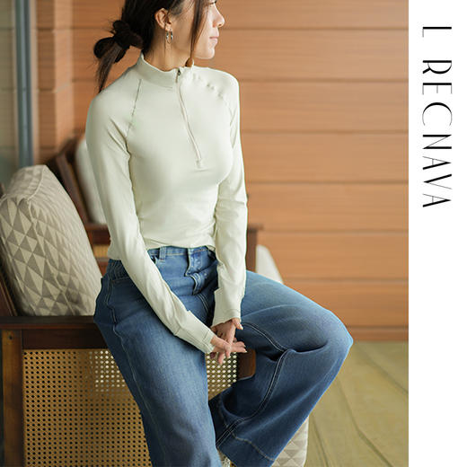 L RECNAVA 半拉链高领套头运动休闲上衣 插肩袖长袖 商品图3