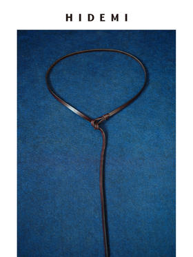 HIDEMI 进口西班牙头层牛皮腰带手工制作复古乌木棕色极细皮带