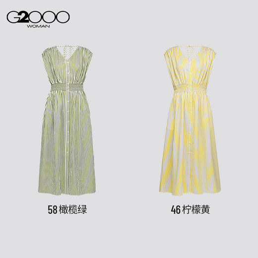 G2000女装FW25商场新款【泡泡纱】柔软舒适收腰显瘦无袖连衣裙53231075 商品图3