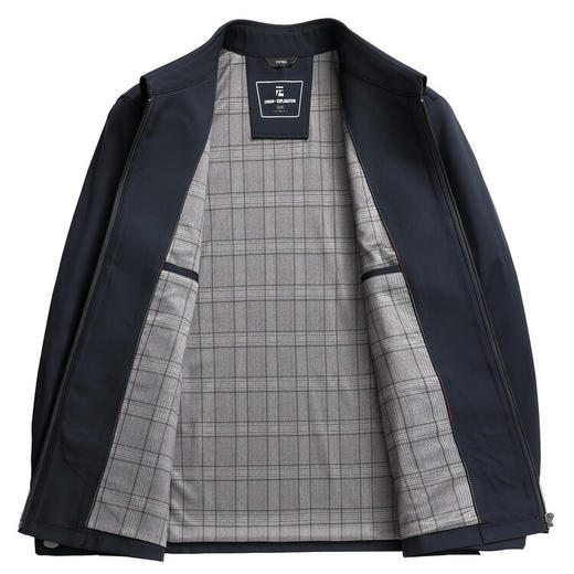 男士春秋新款休闲百搭中老年商务翻领行政夹克外套 商品图6