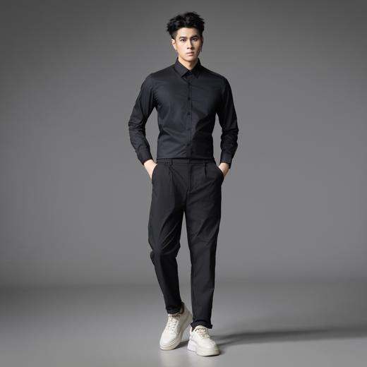PINLI品立2025秋季新品男士弹力商务衬衣竹纤维打底长袖休闲衬衫GD253113036 商品图1
