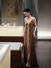DONSEE10｜DS10AW2565-D 棕拼金 拼色质感吊带连衣裙 商品缩略图0