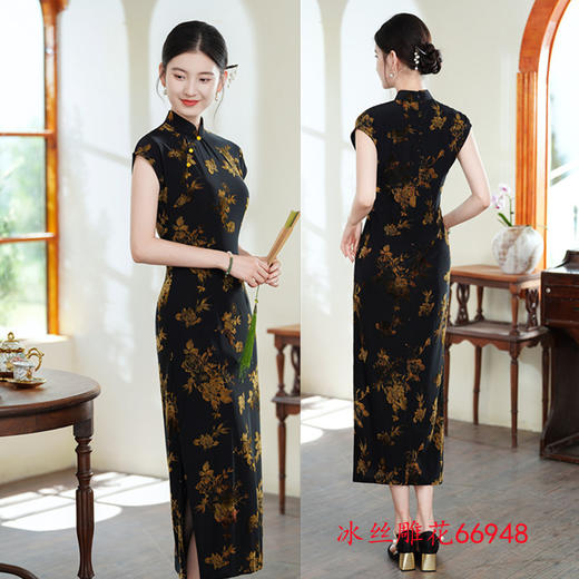 GX复古民国长款连袖旗袍2025初秋新款改良新中式修身显瘦旗袍 商品图1