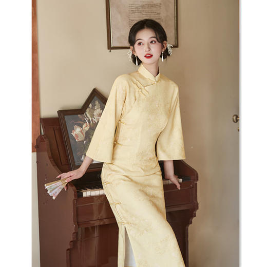 GX复古国风年轻女士日常可穿旗袍裙2025秋季新款改良新中式大袖旗袍 商品图3