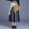 2025秋季新款时髦撞色百褶大摆裙格纹松紧腰MYX2678 商品缩略图0