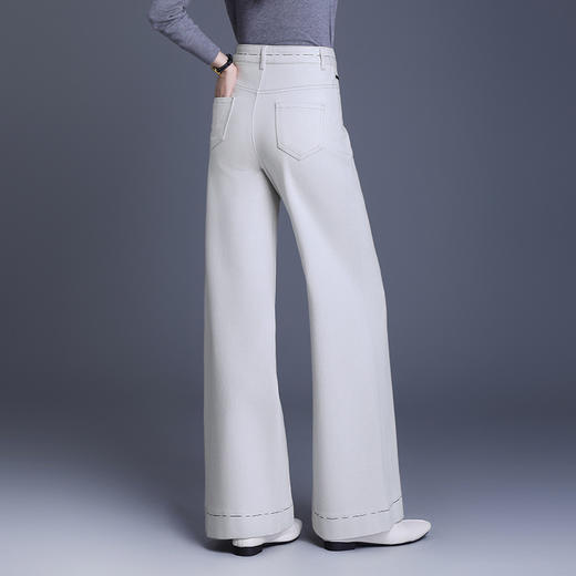 2025年秋款时尚灰白牛仔阔腿裤宽松休闲裤CXCY9840 商品图1