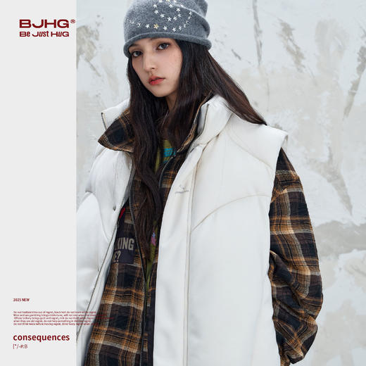 BJHG不计后果空气层马甲棉服男款冬季2025新款棉衣保暖棉袄外套女 商品图2