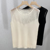 X5Q2605-CS针织背心女2025新款女装精致荷叶领拼接打底衫无袖内搭显瘦上衣 商品缩略图2