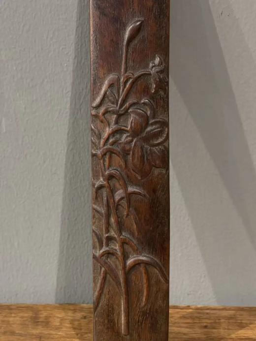 黄花梨雕花卉纹文房臂搁，顺丰包邮 商品图5