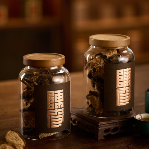 山韵【陈皮双玻璃罐小号  咖色】60元一套/一箱8套 商品图3