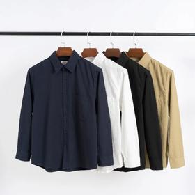 复古水洗纯棉暗条纹衬衫