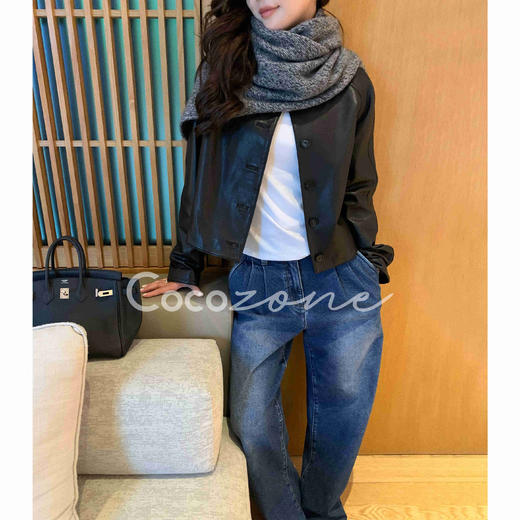 COCO ZONE 刘一一“革调皮衣”100羊皮中式韵味外套 CD2A1428 商品图1