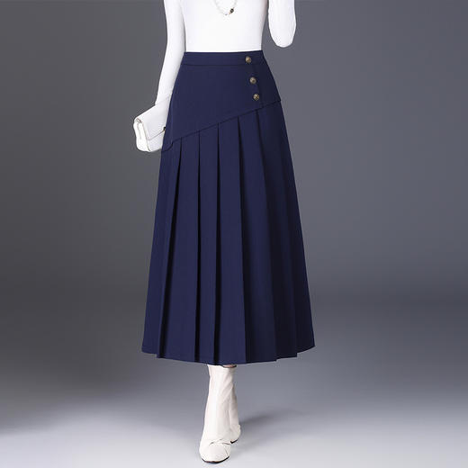 MYX垂坠感百褶大摆裙通勤修身A字裙2025年秋季新款显瘦高腰半身裙 商品图1