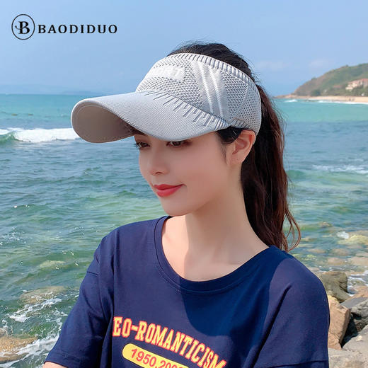 【夏季韩版时尚空顶帽】遮阳防晒帽子女 遮脸大檐户外跑步骑行鸭舌帽子 国庆外出出游  商品图1