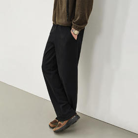 714street日系休闲加绒灰色卫裤男2025秋冬新款潮牌简约直筒裤子