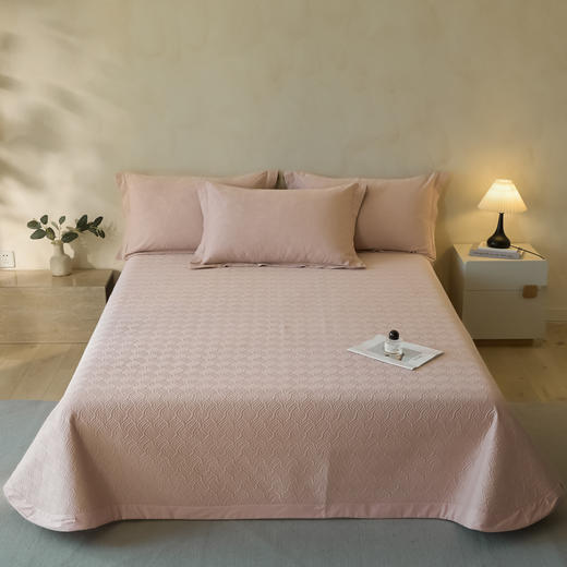 自然醒轻奢高支浮雕立体提花单件床盖HS 商品图0