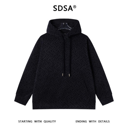 WY1161SDSA男士秋冬新款痞帅男装韩版绒毛线条抽绳连帽卫衣百搭时尚上衣 商品图1