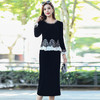 时尚金丝绒假两件连衣裙，气质拼接中长款女装裙子QYM-YJ25XY602 商品缩略图1