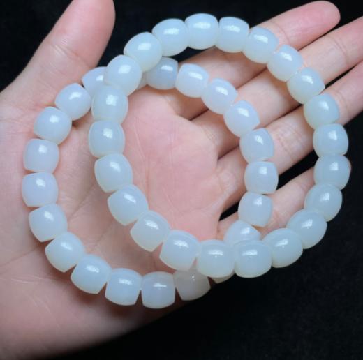 D和田玉单圈-白玉直切手串约9*10mm 商品图0
