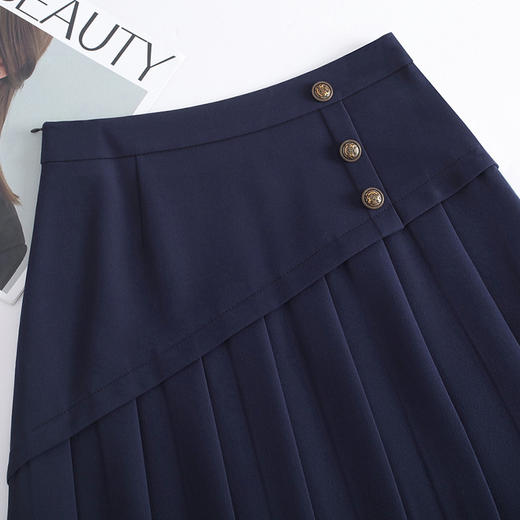 MYX垂坠感百褶大摆裙通勤修身A字裙2025年秋季新款显瘦高腰半身裙 商品图3