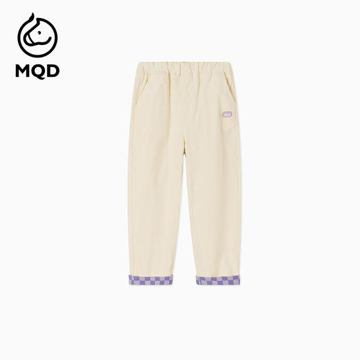 【秒3】【MQD】女童秋季时尚格纹翻边休闲针织长裤 商品图4