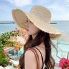 国庆假期出游【丝带蝴蝶结大檐草帽】新款帽子女户外旅游遮阳帽沙滩太阳帽  商品缩略图1