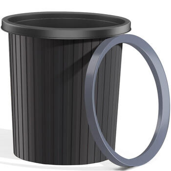 五月花压圈垃圾桶直投11L大容量黑色加厚桶身家用厨房厕所办公宿舍纸篓 /家庭清洁/纸品 /清洁用具 /垃圾桶 商品图5