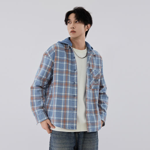 【新品上新】HX 春秋季水洗牛仔衬衫式茄克衫外套C105530014101 商品图1