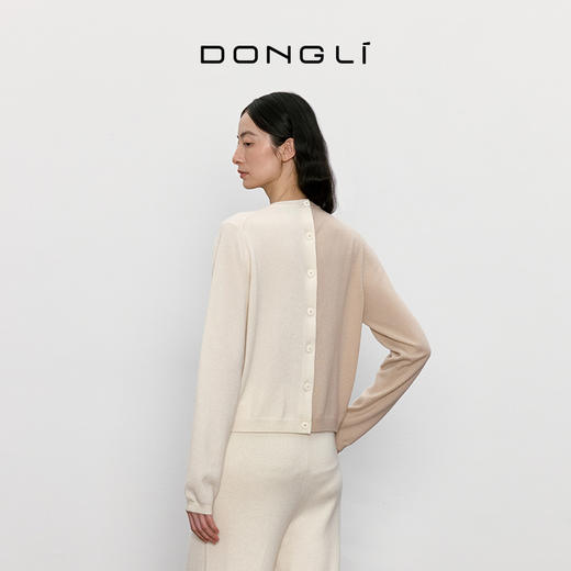 东黎 • 我不被驯化 拼图衫 山羊绒女士秋季拼接圆领开衫 5369 商品图3