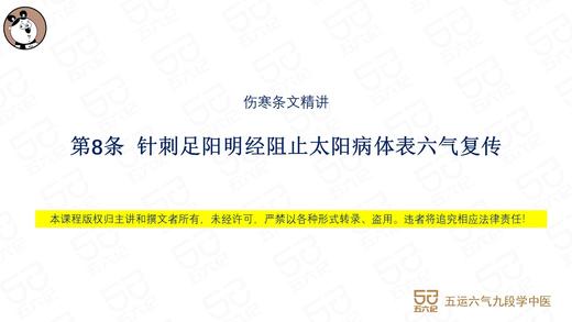 第8条 针刺足阳明经阻止太阳病体表六气复传 商品图0