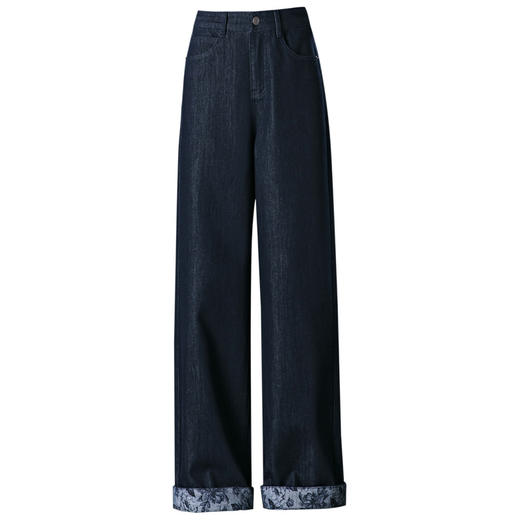 MYX窄版阔腿牛仔裤女2025秋季新款高腰显瘦休闲长裤垂坠感修身直筒裤 商品图4