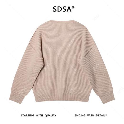 72377SDSA男士秋冬新款痞帅男装慵懒松弛风纯色针织衫百搭圆领毛衣时尚 商品图5