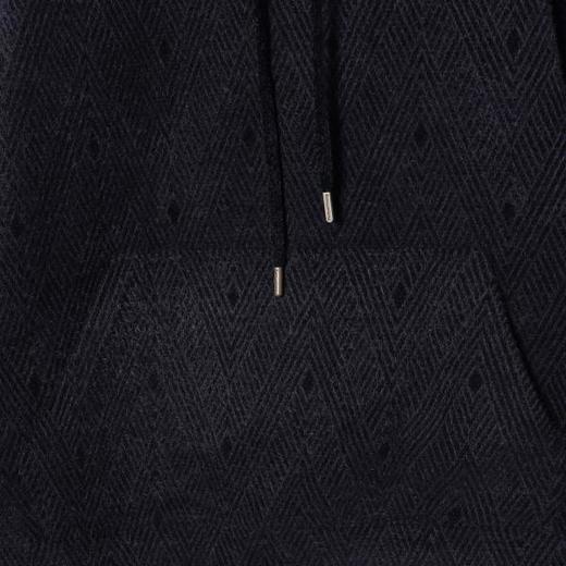 WY1096SDSA男士秋冬新款痞帅男装潮牌菱形线条抽绳连帽卫衣百搭套头上衣 商品图3