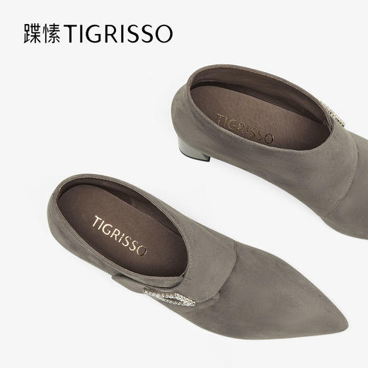 【云粉节】 BF楼蹀愫25秋冬新款魔术贴时装靴粗跟尖头短靴通勤羊绒踝靴吊牌价1998活动价999 商品图2