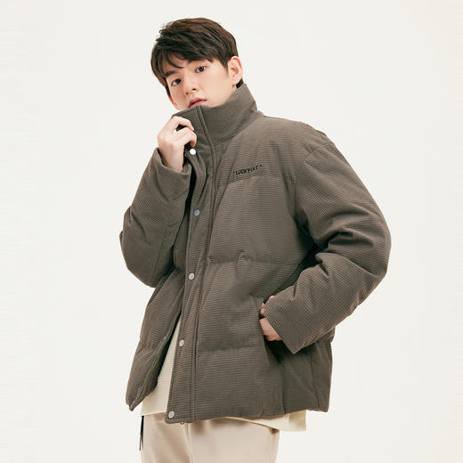 gxg.jeans男装上衣外套冬季华夫格绒感保暖立领羽绒服男11D1110138F 商品图2
