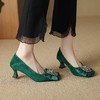 【预售5天】法式蝴蝶结水钻浅口气质单鞋方头女鞋软皮中跟高跟鞋HYT&MS-7429 商品缩略图1
