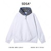 SDSA男士秋冬新款痞帅男装简约拼接按扣连帽卫衣时尚运动套头上衣 商品缩略图1