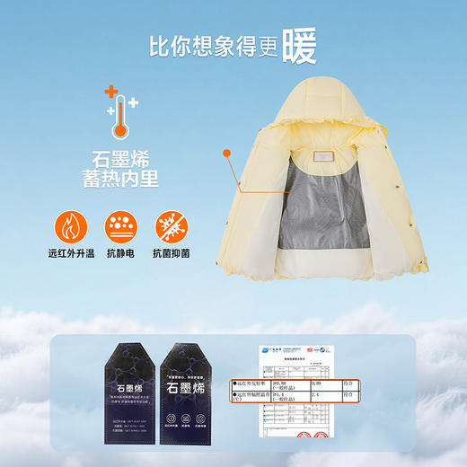 笛莎Deesha 2025冬季新款女童木耳边抗菌绒三防连帽短款羽绒服 商品图1